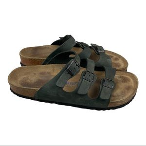Birkenstock Florida Soft Footbed Nubuck Birko Buckle Sandals Women’s Sz L10|M 8
